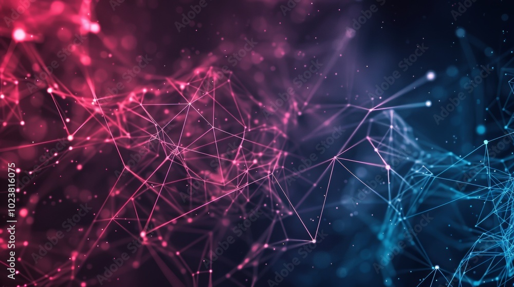 Poster abstract color scheme highlighting network security.