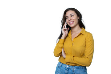 Portrait of a young businesswoman talking on the phone