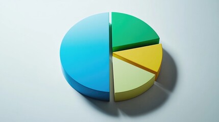 Fototapeta premium Colorful Pie Chart on Light Background
