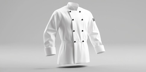 An apron mockup and a white tunic coat for displaying chef uniforms at restaurants