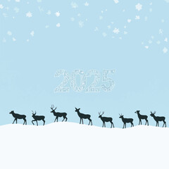 2025 happy new year themed vector drawing