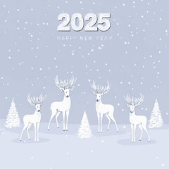 2025 happy new year themed vector drawing