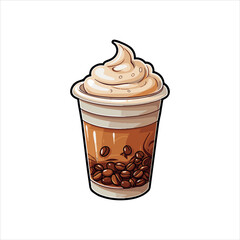 cup of coffee with beans,coffee, cup, drink, cafe, espresso, cappuccino, breakfast, beverage, white, hot, caffeine, brown, latte, isolated, saucer, food, morning, black, mug, milk, aroma, closeup, cup