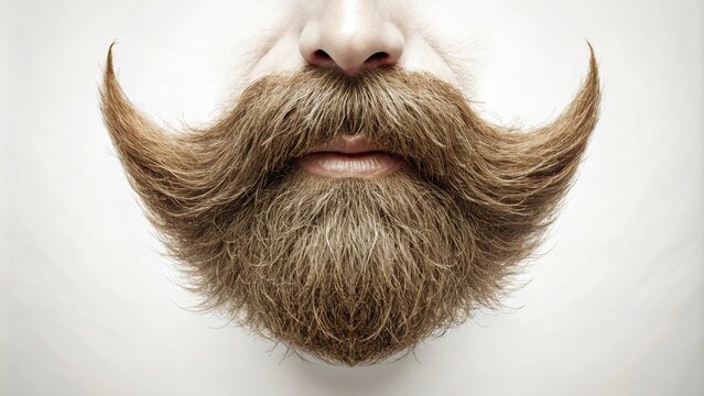 Minimalist mustache and goatee beard isolated on white