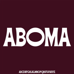 Bold display alphabet font vector set