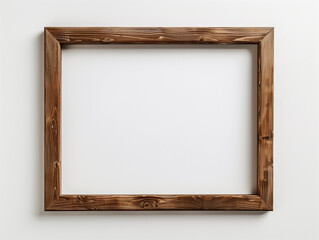 Fototapeta premium Rustic wooden picture frame with a natural finish, empty and ready to be filled. 