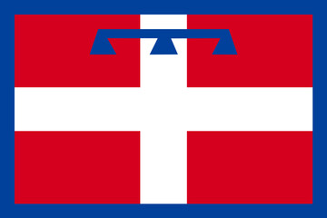 Obraz premium Flag of Piedmont (Regions of Italy, Italian Republic) Piemonte or Piemont