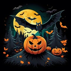 Fototapeta premium happy Halloween T-shirt Design