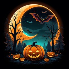 Fototapeta premium happy Halloween T-shirt Design