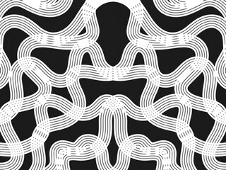 Abstract black white wavy line pattern background geometric modern design template card element paper circle dot minimalistic illustration