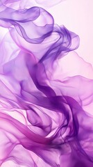 Obraz premium Abstract image of purple and pink flowing fabric on a light background, creating an ethereal and dreamy visual effect.