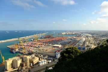 Fototapeta premium Barcelona Port Aerial View - Shipping & Industry