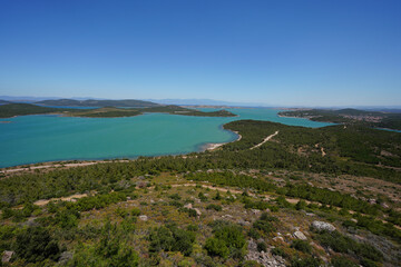 View from Seytan Sofrasi Hill in Ayvalik, Balikesir, Turkiye