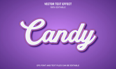 Candy 3d style Purple color editable text effect