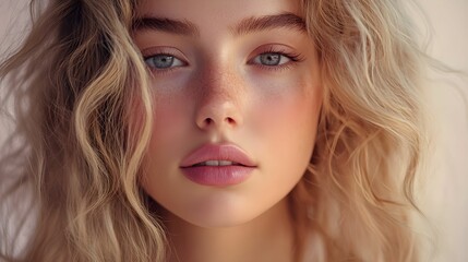Fototapeta premium kobieta, blondynka, pastelowe tło, różowy, modelka, stock photo, Canon EOS R5, przysłona f/1.8, minimalizm, piękno, portret, gładka skóra, delikatny makijaż, kobieta z długimi włosami, moda, styl, pro