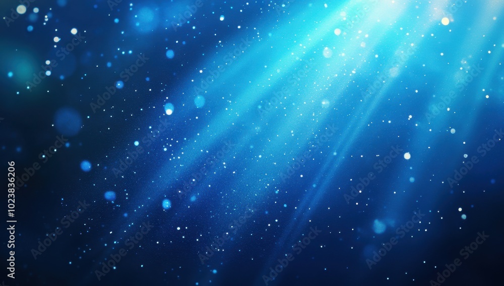 Poster abstract blue background with shining rays and glowing particles abstract dark blue background with 