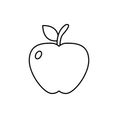 Apple fruit outline for children coloring page or coloring book vector illustration  isolated on white