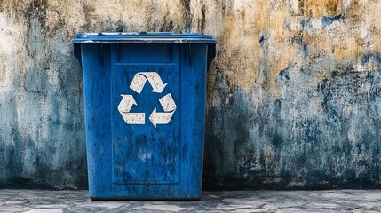 Recycle paper waste in the blue dustbin to protect our environment. 