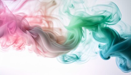 Obraz premium Soft Watercolor Waves in Shades of Blue and Green, Reminiscent of the Sea on White Background