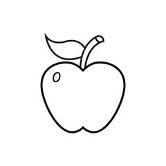 Apple fruit outline for color children coloring book page vector illustration isolated on white background