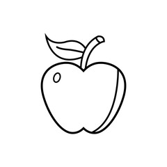 Outline apple fruit for color children educational coloring book page vector illustration isolated 