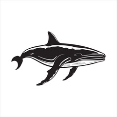 black whale,fish, dolphin, shark, animal, sea, vector, ocean, blue, cartoon, illustration, white, isolated, water, mammal, marine, fin, underwater, silhouette, nature, art, swimming, wildlife, black, 