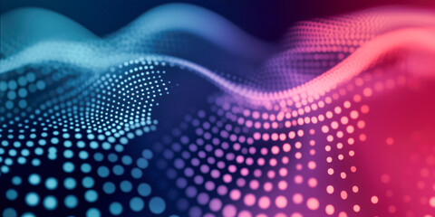 Vibrant digital wave patterns with blue and pink gradients showcasing dynamic movement in abstract design