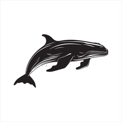 Obraz premium black whale,fish, dolphin, shark, animal, sea, vector, ocean, blue, cartoon, illustration, white, isolated, water, mammal, marine, fin, underwater, silhouette, nature, art, swimming, wildlife, black, 