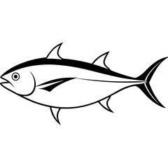 Tuna Fish Vector Illustration on White Background Clean and Detailed Design
