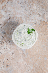 Greek dip sauce or dressing tzatziki