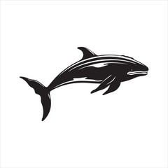 Fototapeta premium silhouette of a dolphin,fish, dolphin, shark, animal, sea, vector, ocean, water, illustration, cartoon, logo, silhouette, fin, nature, mammal, marine, underwater, swimming, tattoo, blue, art,