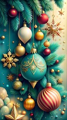 christmas background with christmas tree