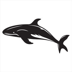 Fototapeta premium silhouette of a dolphin,fish, dolphin, shark, animal, sea, vector, ocean, water, illustration, cartoon, logo, silhouette, fin, nature, mammal, marine, underwater, swimming, tattoo, blue, art,