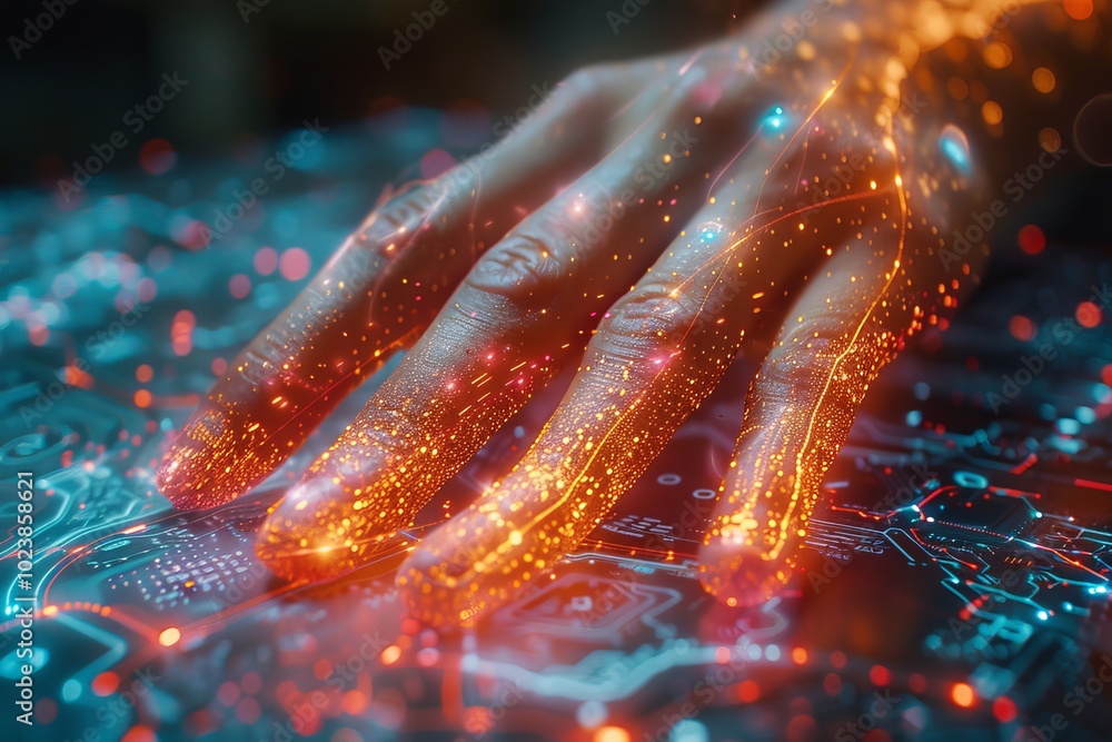 Poster exploring digital twins merging physical and digital worlds with interactive technology
