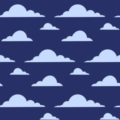 Soft blue clouds against a deep navy background for a calming sky-themed design