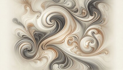  sophisticated marble background with fluid, swirling patterns in soft beige and grey tones, creating a classic and elegant look,generative ai