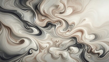  sophisticated marble background with fluid, swirling patterns in soft beige and grey tones, creating a classic and elegant look,generative ai