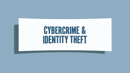 Cybercrime & Identity theft. A card isolated on blue background.