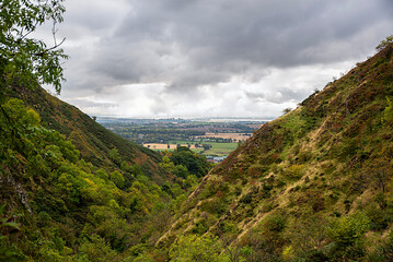 Landscape photography of valley Alva glen, Scotland, forest, agricultural, farmland, horizon, serenity; scenery; panorama; environment, adventure, park