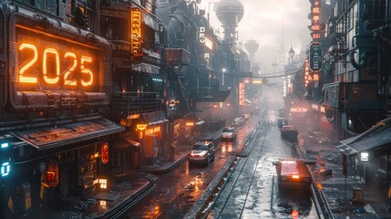 Fototapeta premium A futuristic cityscape banner with 
