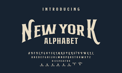 New Yourk logo font alphabet Vintage Victorian typeface decorative Font