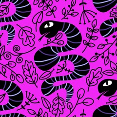 Cartoon animals seamless snake pattern for wrapping and kids new 2025 year