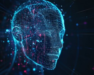 Advanced generative AI algorithms visualized with dynamic data transformations