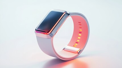 Futuristic Smartwatch with Vibrant Display and Strap