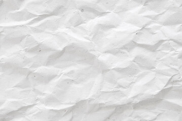 White crumpled recycled paper texture as background