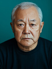 Fototapeta premium Portrait of elderly asian Man looking at Camera