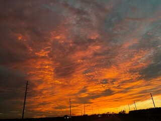 Naklejka premium sunset in the city