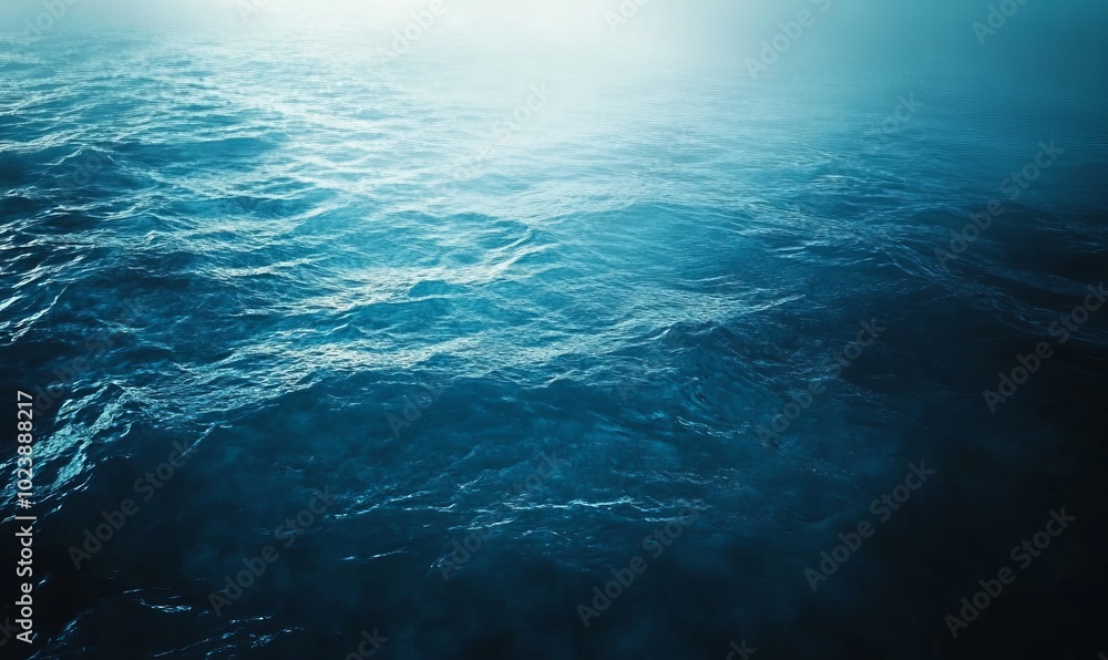 Poster a tranquil radial gradient of dark to light blue creating a soothing visual depth with soft illumina