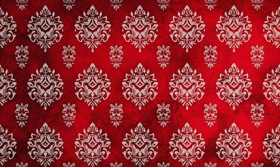 A red background with a red and white pattern