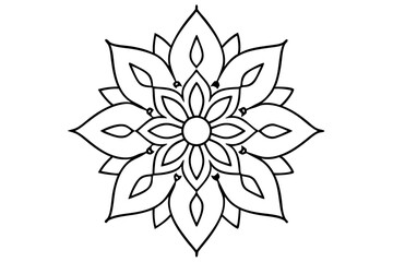 Fototapeta premium Traditional mandala vector line art
